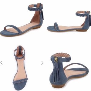 Joie Amina Bare Braided Tassel Sandal Dusk - SZ 37